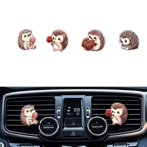 Cute Hedgehog Car Air Freshener Clips,Funny Hedgehog Car Vent Clip,Car Air Conditioner Clip,Auto Vent Decoration Accessories,Automotive Interior Decoration Gifts for Men/Women 