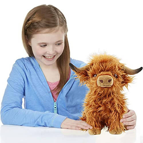 Cute Highland Cows Stuffed Animals, 10.5 inches Realistic Cow Plush Toy, Highland Cattle Farm Toy Present for Adults Kids Boys Christmas Halloween Girls Birthday Plush Present - 5