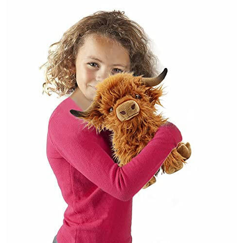 Cute Highland Cows Stuffed Animals, 10.5 inches Realistic Cow Plush Toy, Highland Cattle Farm Toy Present for Adults Kids Boys Christmas Halloween Girls Birthday Plush Present - 6