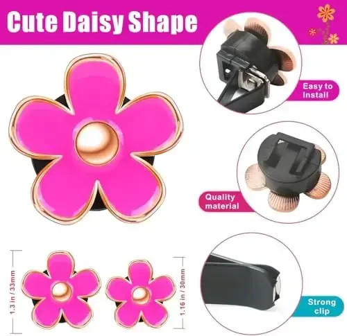 Cute Pink Car Accessories for Women Teens Girls 6pcs Boho Flowers Cars Air Fresheners Vent Clips Girly Automotive Truck Smell Freshener Gadgets Diffuser Aesthetic Decor Xmas Gifts for Mom - 5
