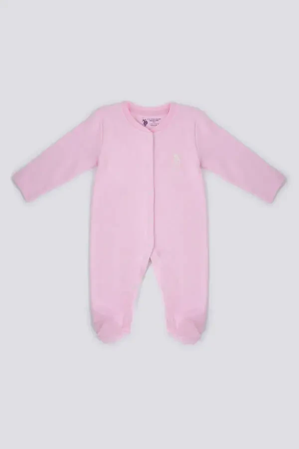 Cute Pinks Light Pink Baby Romper - 1
