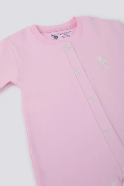 Cute Pinks Light Pink Baby Romper - 3