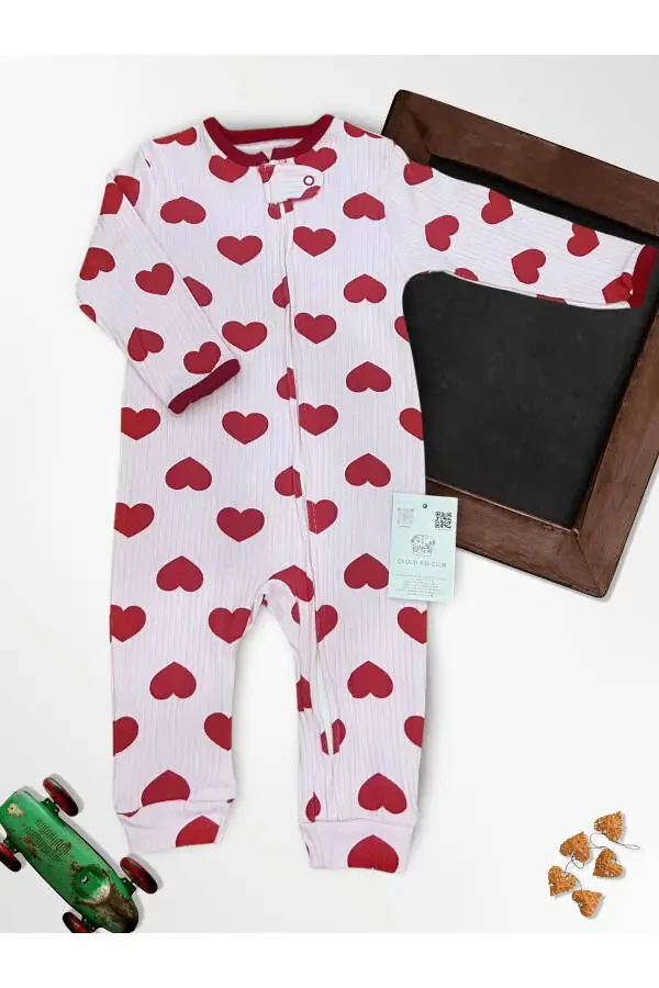 Cute Red Hearts 100% Cotton 3-Pack Baby Rompers 0-18 Months (Unisex) - 5
