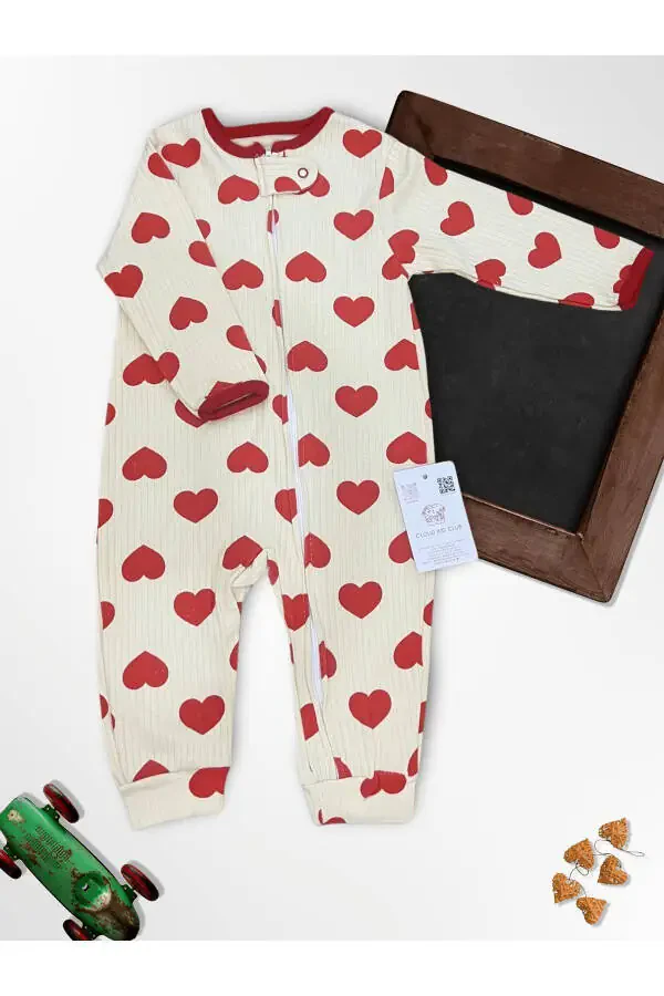 Cute Red Hearts 100% Cotton 3-Pack Baby Rompers 0-18 Months (Unisex) - 6