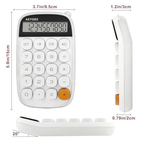 Cute Small Calculator with Large Display and Big Buttons, Touch Comfortable Flexible Button Handheld Calculator, Small Pocket Calculator Easy to Carry Suitable for School Calculator(White) - 2