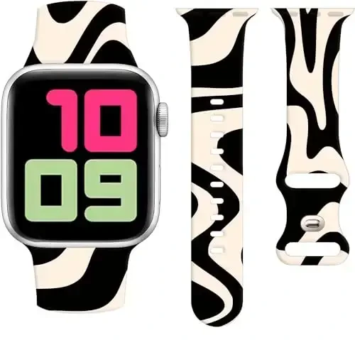 Cute Sport Watch Bands Apple Watch Band 38mm 40mm 41mm ayollar erkaklar uchun mos keladi, sozlanishi mumkin bo'lgan yumshoq silikon o'rnini bosuvchi Smartwatch bilaguzuk iWatch Series 7 6 5 4 3 2 1 SEbandG uchun - 1