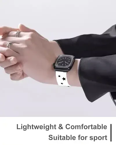 Cute Sport Watch Bands Compatible With Apple Watch Band 38mm 40mm 41mm for Women Men, Adjustable Soft Silicone Replacement Smartwatch Wristband for iWatch Series 7 6 5 4 3 2 1 SEbandG - 5