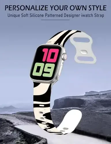 Cute Sport Watch Bands Compatible With Apple Watch Band 38mm 40mm 41mm for Women Men, Adjustable Soft Silicone Replacement Smartwatch Wristband for iWatch Series 7 6 5 4 3 2 1 SEbandG - MODAZONE (1)