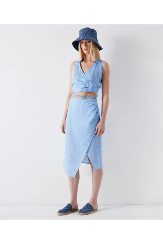 Cutout midi yubka - İPEKYOL