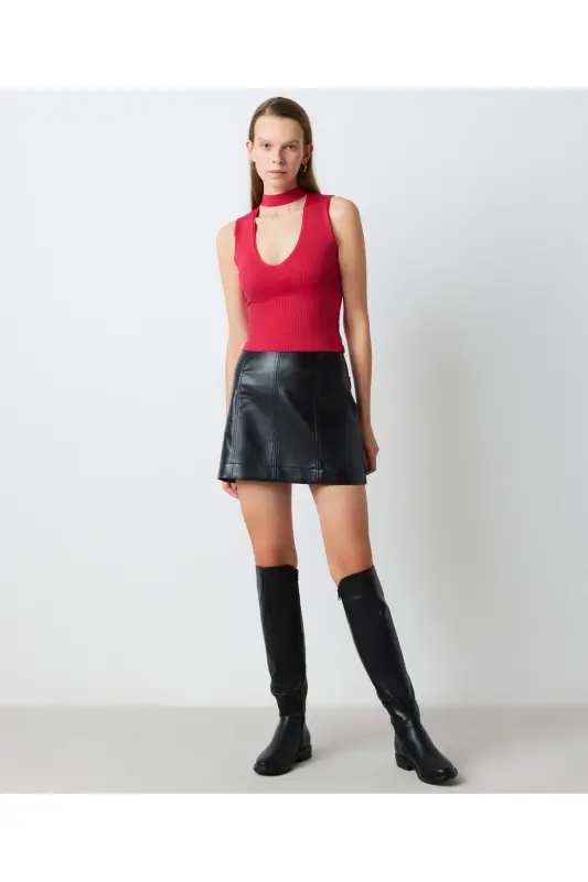 Cutout Triko-Pushti rang - İPEKYOL