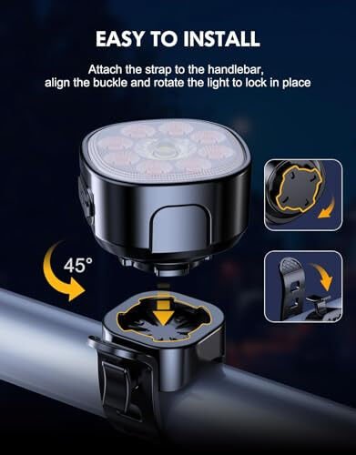 Cuvccn Bike Lights [8+7 Modes], USB Rechargeable Bike Lights Front and Back, Ultra Bright Powersports Tail Light Assemblies, IP65 Waterproof Bicycle Lights for Road Mountain Day/Night Cycling Safety - 6