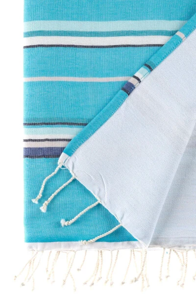Цветное полотенце с бахромой в полоску 80x150 см - Modazone (1)