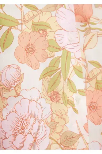 Цветочная Розовая Рубашка Regular Fit / Normal Ke - 6