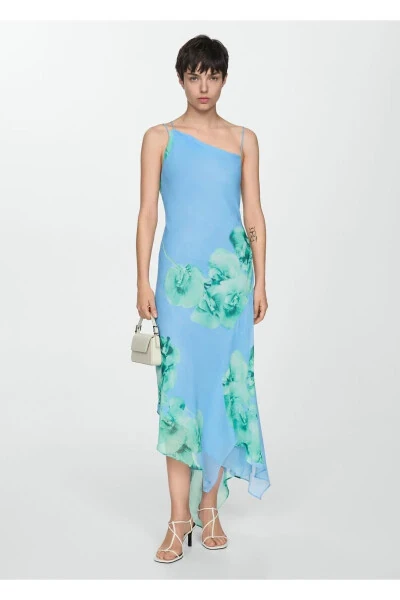 Цветочное асимметричное платье - MANGO (1)