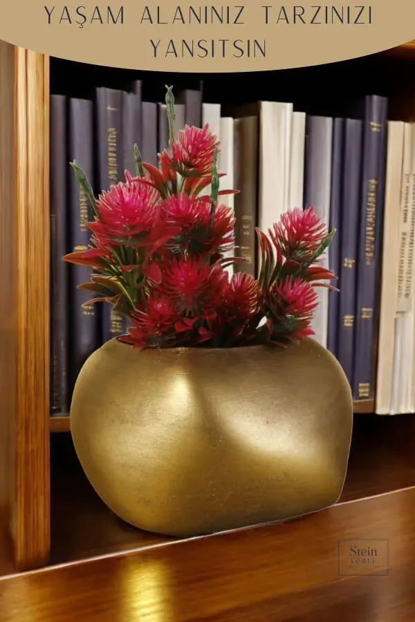 Цветочный горшок Декоративный кактус Горшок 1 шт Золотой цвет Антикварный примененный Спиральный Овальный Модель - 4