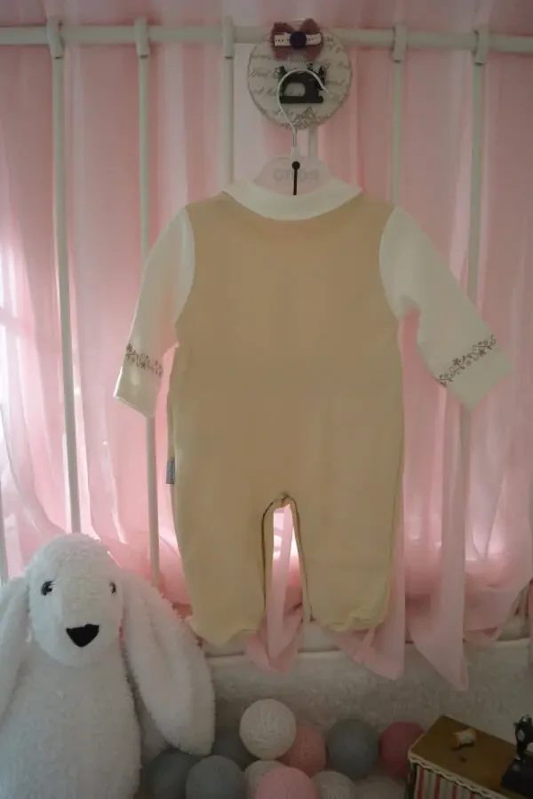 цветочный вышитый детский комбинезон - 6