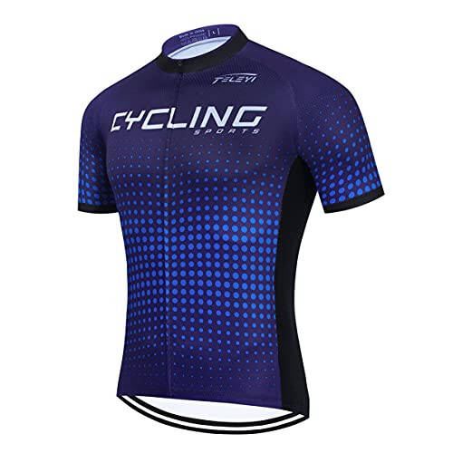 Cycling Jersey Men Bike Top Cycle Shirt Pockets Road Bicycle Clothing MTB Mountain Uniform Team Blouse Short Sleeve Quick Dry Purple XXXL - 1