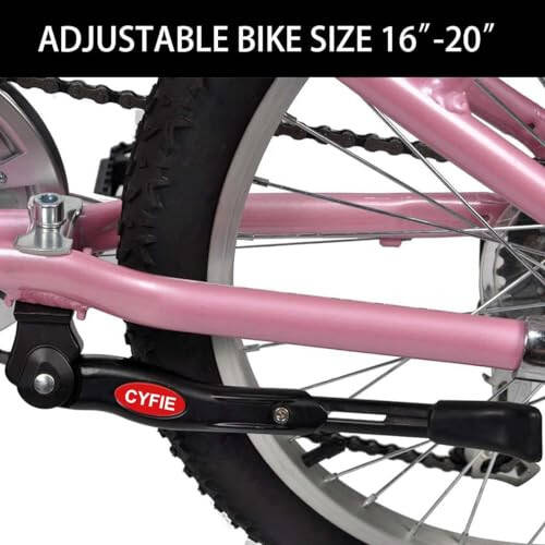 Cyfie Bike Kickstand for 16 18 20 Inch Kids Adjustable Center Mount Bicycle Kickstands Bike Stand for 16-20inch Wheel Mountain Bike/Road Bicycle/Adult Bike/Sports Bike, Aluminum Alloy - 4