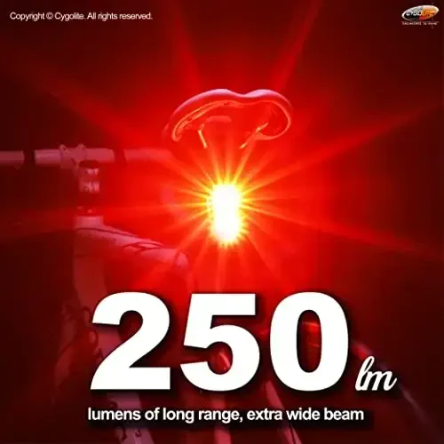Cygolite Hypershot 350 & 250 Lumen Bicycle Taillight Models–7 Night & Daytime Modes–User Tunable Flash Speeds- Small & Durable–IP64 WaterResistant–Secure Hard Mount–USB Recharge–Great For Busy Streets - 2