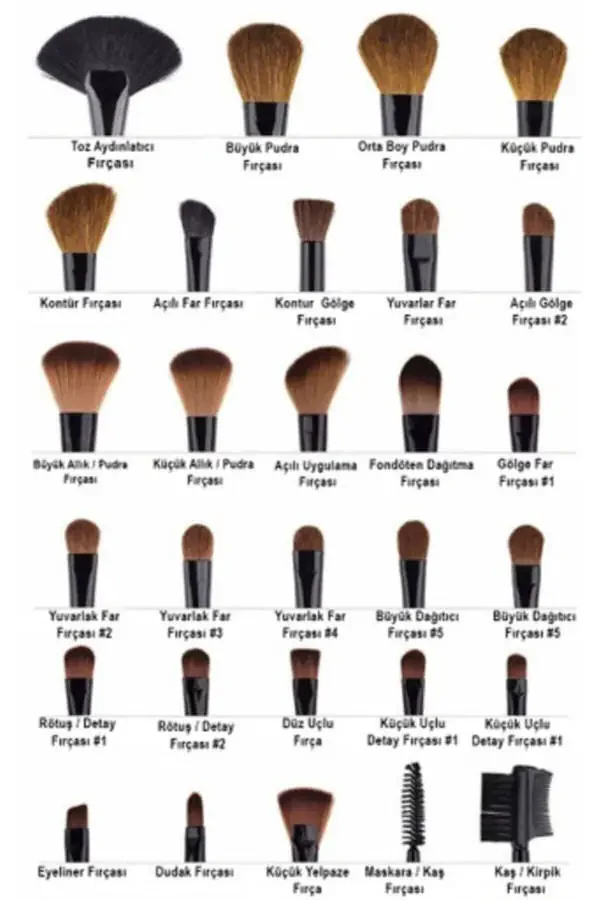 Cylinder Makeup Brush Set Black - 9