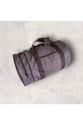 Cylinder Sports Travel and Fitness Bag-GRAY LINEN - 3