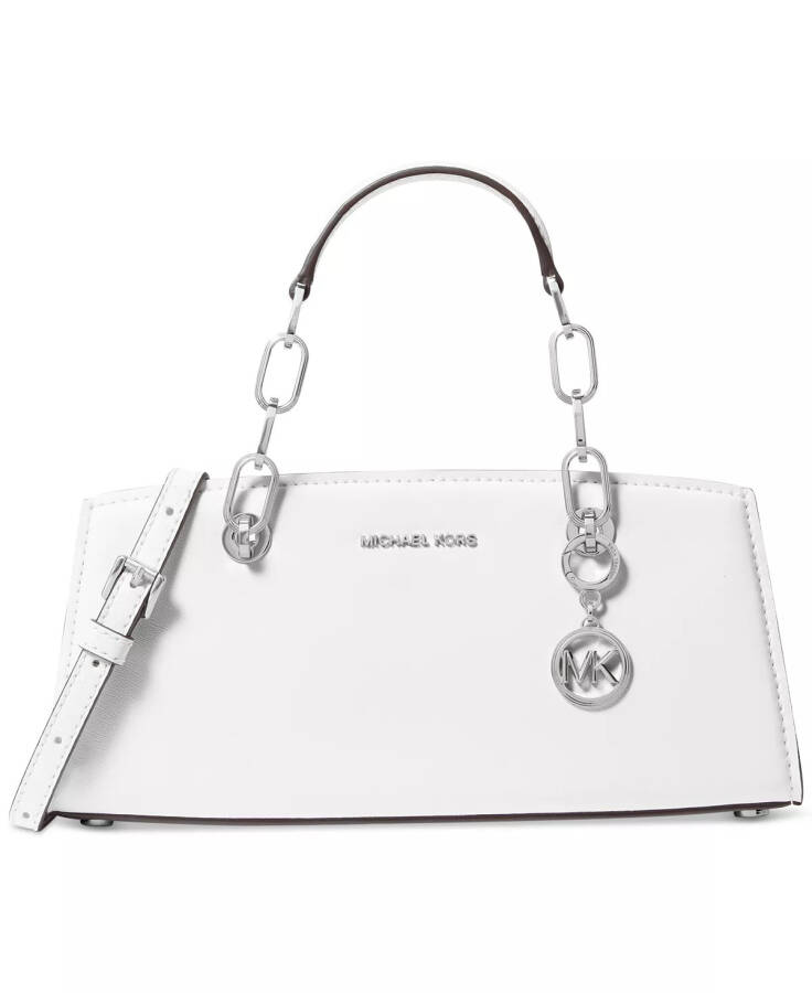 Cynthia Small East West Leather Satchel Optic White - 1