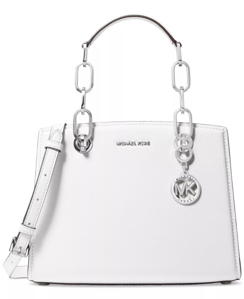 Cynthia Small North South Leather Satchel Optic White - 1