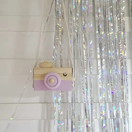 Cynzia Baby Wooden Mini Camera Toy, Kid Cute Mini Sharpe Toy Neck Hanging Photographed Props for Toddlers Children Kids' Room Hanging Decor Gift (Purple) - CYNZIA (1)