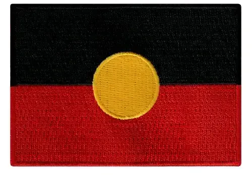 Cypress Collectibles - Aboriginal Flag Patch - Premium Embroidered Appliqué - Oceania Country Iron On Patches - Dimensions: 3.5