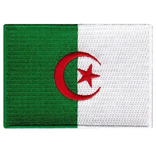 Cypress Collectibles - Algeria Flag Patch - Premium Embroidered Appliqué - African Country Iron On Patches - Dimensions: 3.5