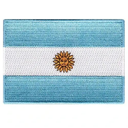 Cypress Collectibles - Argentina Flag Patch - Premium Embroidered Appliqué - South American Country Iron On Patches - Dimensions: 3.5