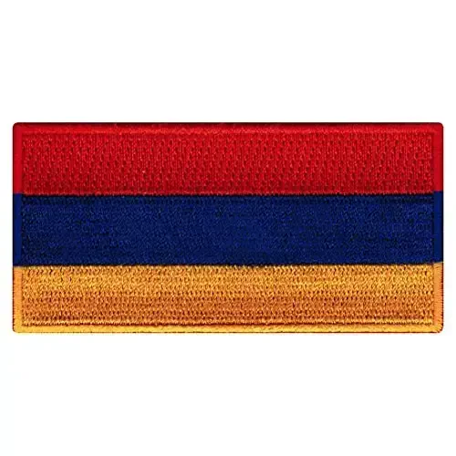 Cypress Collectibles - Armaniston bayrog'i yamog'i - Premium kashta tikilgan applikatsiya - Yevropa mamlakatlari dazmollanadigan yamog'lar - Olchamlari: 3,5