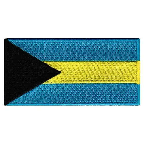 Cypress Collectibles - Bagama orollari bayrog'i yamog'i - Premium kashta tikilgan applikatsiya - Karib dengizi mamlakati dazmollanadigan yamog'lar - Olchamlari: 3,5