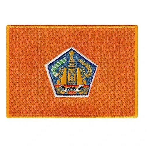 Cypress Collectibles - Bali Flag Patch - Premium Embroidered Appliqué - Asian Country Iron On Patches - Dimensions: 3.5