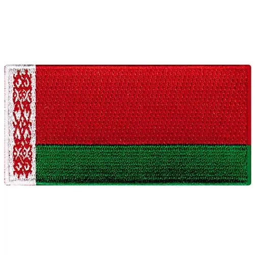 Cypress Collectibles - Belarus Flag Patch - Premium Embroidered Appliqué - European Country Iron On Patches - Dimensions: 3.5