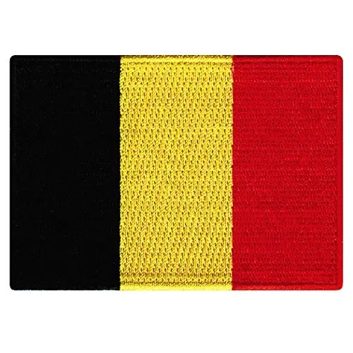 Cypress Collectibles - Belgium Flag Patch - Premium Embroidered Appliqué - European Country Iron On Patches - Dimensions: 3.5