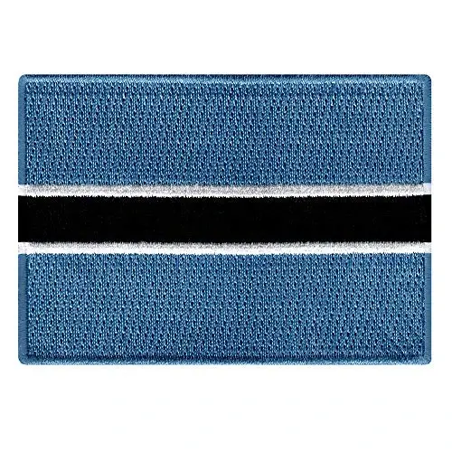 Cypress Collectibles - Botswana Flag Patch - Premium Embroidered Appliqué - African Country Iron On Patches - Dimensions: 3.5