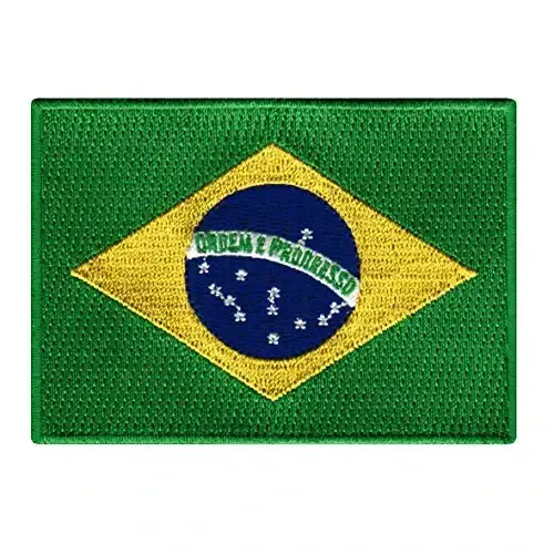 Cypress Collectibles - Braziliya bayrog'i yamog'i - Premium kashtado'zlik applikatsiyasi - Janubiy Amerika mamlakati dazmollanadigan yamog'lar - Olchamlari: 3,5