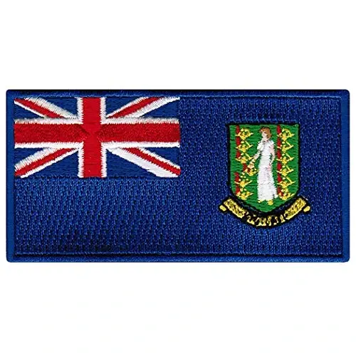 Cypress Collectibles - Britaniya Virgin orollari bayrog'i yamog'i - Premium kashta tikilgan appliqué - Karib dengizi mamlakati dazmollanadigan yamog'lar - Olchamlari: 3,5