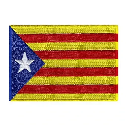 Cypress Collectibles - Catalonia Succession Flag Patch - Premium Embroidered Appliqué - European Country Iron On Patches - Dimensions: 3.5