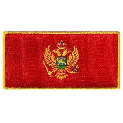 Cypress Collectibles - Chernogoriya Bayrog'i Yamog'i - Kashtado'zlik Applikatsiyasi - Yevropa Mamlakati Dazmollanadigan Yamog'lar - O'lchamlari: 3,5