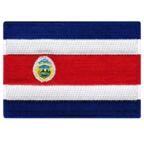 Cypress Collectibles - Costa Rica Flag Patch - Premium Embroidered Appliqué - Central American Country Iron On Patches - Dimensions: 3.5