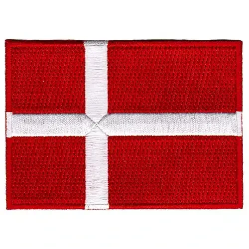 Cypress Collectibles - Denmark Flag Patch - Premium Embroidered Appliqué - European Country Iron On Patches - Dimensions: 3.5