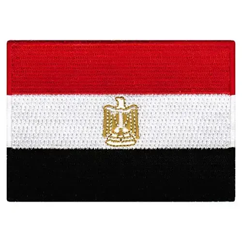Cypress Collectibles - Egypt Flag Patch - Premium Embroidered Appliqué - Middle Eastern Country Iron On Patches - Dimensions: 3.5