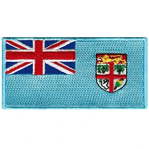 Cypress Collectibles - Fiji Flag Patch - Premium Embroidered Appliqué - Oceania Country Iron On Patches - Dimensions: 3.5