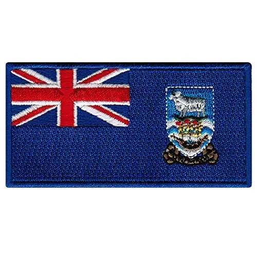 Cypress Collectibles - Folklend orollari bayrog'i yamog'i - Premium kashtado'zlik applikatsiyasi - Janubiy Amerika mamlakati dazmollanadigan yamalar - Olchamlari: 3,5