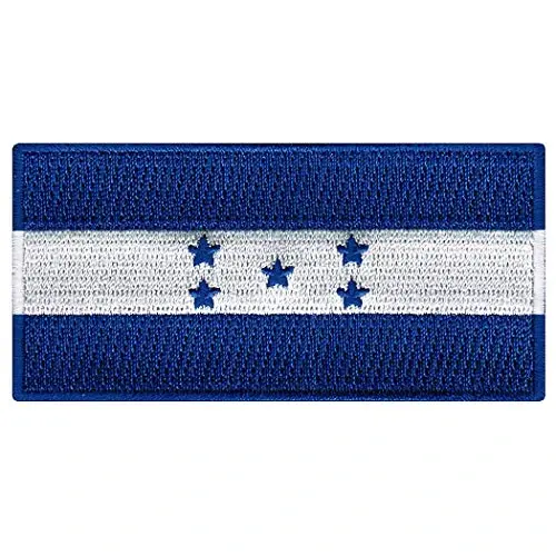 Cypress Collectibles - Gonduras bayrog'i yamog'i - Premium kashta tikilgan applikatsiya - Markaziy Amerika davlati dazmollanadigan yamalar - O'lchamlari: 3,5