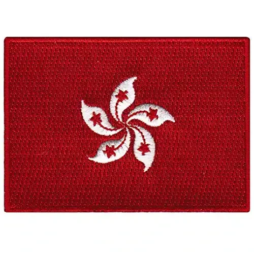 Cypress Collectibles - Gonkong bayrog'i yamog'i - Premium kashta tikilgan applikatsiya - Osiyo mamlakatlari dazmollanadigan yamalar - Olchamlari: 3,5