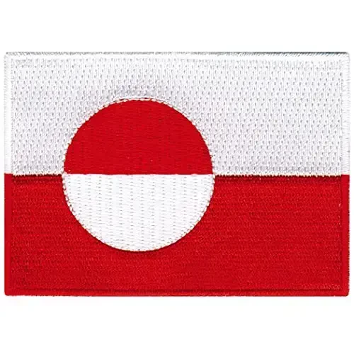 Cypress Collectibles - Greenland Flag Patch - Kashtado'z Applique - Yevropa mamlakatlari dazmollanadigan yamalar - Olchamlari: 3,5