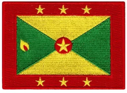 Cypress Collectibles - Grenada Flag Patch - Premium Embroidered Appliqué - Carribean Country Iron On Patches - Dimensions: 3.5